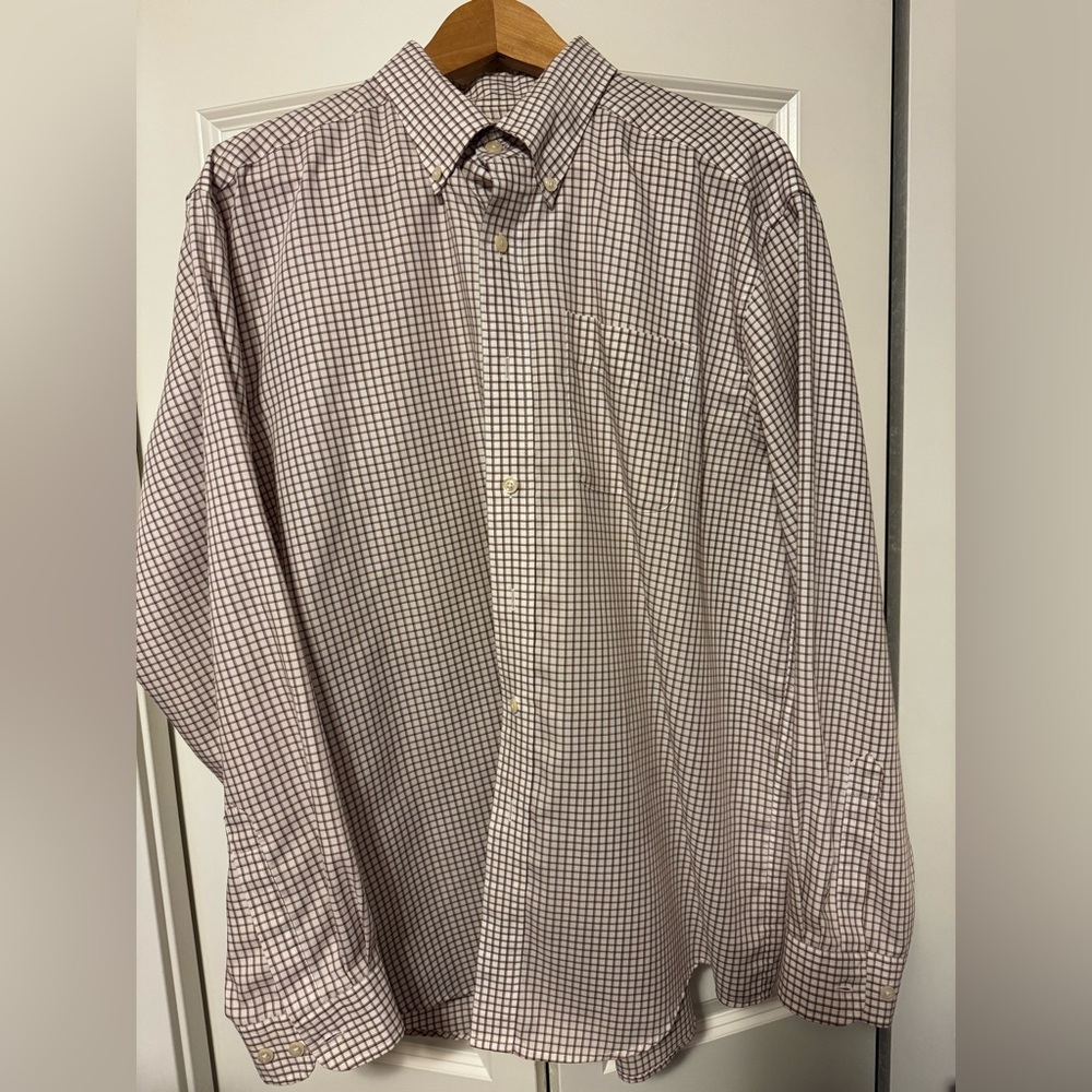 LL Bean lightweight button down collar shirt.